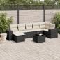 Preview: ARDEBO.de - 8-tlg. Garten-Sofagarnitur mit Kissen Schwarz Poly Rattan