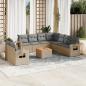 Preview: ARDEBO.de - 10-tlg. Garten-Sofagarnitur mit Kissen Beige Poly Rattan