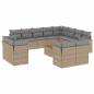 Preview: 13-tlg. Garten-Sofagarnitur mit Kissen Beige Poly Rattan