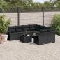 Preview: ARDEBO.de - 9-tlg. Garten-Sofagarnitur mit Kissen Schwarz Poly Rattan