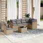 Preview: ARDEBO.de - 7-tlg. Garten-Sofagarnitur mit Kissen Beige Poly Rattan