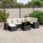 Preview: ARDEBO.de - 8-tlg. Garten-Sofagarnitur mit Kissen Schwarz Poly Rattan