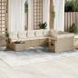 Preview: ARDEBO.de - 10-tlg. Garten-Sofagarnitur mit Kissen Beige Poly Rattan