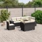 Preview: ARDEBO.de - 9-tlg. Garten-Sofagarnitur mit Kissen Schwarz Poly Rattan