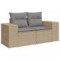 Preview: 6-tlg. Garten-Sofagarnitur mit Kissen Beige Poly Rattan