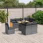 Preview: ARDEBO.de - 9-tlg. Garten-Sofagarnitur mit Kissen Schwarz Poly Rattan