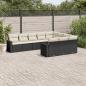 Preview: ARDEBO.de - 10-tlg. Garten-Sofagarnitur mit Kissen Schwarz Poly Rattan