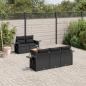 Preview: ARDEBO.de - 6-tlg. Garten-Sofagarnitur mit Kissen Schwarz Poly Rattan