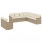 Preview: 9-tlg. Garten-Sofagarnitur mit Kissen Beige Poly Rattan