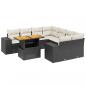 Preview: 9-tlg. Garten-Sofagarnitur mit Kissen Schwarz Poly Rattan