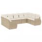 Preview: 9-tlg. Garten-Sofagarnitur mit Kissen Beige Poly Rattan