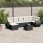 Preview: ARDEBO.de - 8-tlg. Garten-Sofagarnitur mit Kissen Schwarz Poly Rattan