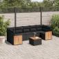 Preview: ARDEBO.de - 8-tlg. Garten-Sofagarnitur mit Kissen Schwarz Poly Rattan