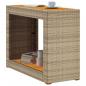 Preview: Garten-Beistelltisch mit Holzplatte Beige Poly Rattan