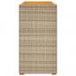 Preview: Garten-Beistelltisch mit Holzplatte Beige Poly Rattan