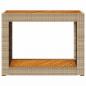 Preview: Garten-Beistelltisch mit Holzplatte Beige Poly Rattan