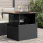 Preview: ARDEBO.de - Gartentisch Schwarz 100x55x73 cm Poly Rattan und Akazienholz