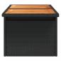 Preview: Gartentisch Schwarz 100x55x73 cm Poly Rattan und Akazienholz