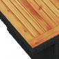 Preview: Gartentisch Schwarz 100x55x73 cm Poly Rattan und Akazienholz