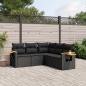 Preview: ARDEBO.de - 5-tlg. Garten-Sofagarnitur mit Kissen Schwarz Poly Rattan