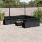 Preview: ARDEBO.de - 12-tlg. Garten-Sofagarnitur mit Kissen Schwarz Poly Rattan