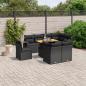 Preview: ARDEBO.de - 9-tlg. Garten-Sofagarnitur mit Kissen Schwarz Poly Rattan