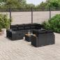 Preview: ARDEBO.de - 11-tlg. Garten-Sofagarnitur mit Kissen Schwarz Poly Rattan