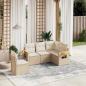 Preview: ARDEBO.de - 5-tlg. Garten-Sofagarnitur mit Kissen Beige Poly Rattan