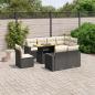 Preview: ARDEBO.de - 9-tlg. Garten-Sofagarnitur mit Kissen Schwarz Poly Rattan