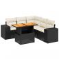 Preview: 6-tlg. Garten-Sofagarnitur mit Kissen Schwarz Poly Rattan