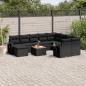 Preview: ARDEBO.de - 11-tlg. Garten-Sofagarnitur mit Kissen Schwarz Poly Rattan