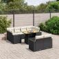 Preview: ARDEBO.de - 11-tlg. Garten-Sofagarnitur mit Kissen Schwarz Poly Rattan