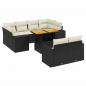 Preview: 11-tlg. Garten-Sofagarnitur mit Kissen Schwarz Poly Rattan