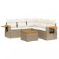 Preview: 6-tlg. Garten-Sofagarnitur mit Kissen Beige Poly Rattan