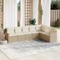 Preview: ARDEBO.de - 7-tlg. Garten-Sofagarnitur mit Kissen Beige Poly Rattan