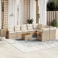 Preview: ARDEBO.de - 10-tlg. Garten-Sofagarnitur mit Kissen Beige Poly Rattan