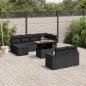 Preview: ARDEBO.de - 11-tlg. Garten-Sofagarnitur mit Kissen Schwarz Poly Rattan