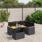 Preview: ARDEBO.de - 5-tlg. Garten-Sofagarnitur mit Kissen Schwarz Poly Rattan