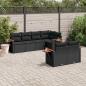 Preview: ARDEBO.de - 7-tlg. Garten-Sofagarnitur mit Kissen Schwarz Poly Rattan