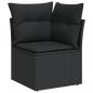 Preview: 7-tlg. Garten-Sofagarnitur mit Kissen Schwarz Poly Rattan