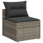 Preview: 5-tlg. Garten-Sofagarnitur mit Kissen Grau Poly Rattan Akazie