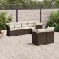 Preview: ARDEBO.de - 7-tlg. Garten-Sofagarnitur mit Kissen Braun Poly Rattan