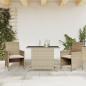 Preview: ARDEBO.de - 3-tlg. Bistro-Set mit Kissen Beige Poly Rattan