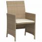 Preview: 3-tlg. Bistro-Set mit Kissen Beige Poly Rattan