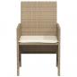 Preview: 3-tlg. Bistro-Set mit Kissen Beige Poly Rattan