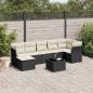 Preview: ARDEBO.de - 8-tlg. Garten-Sofagarnitur mit Kissen Schwarz Poly Rattan