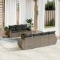 Preview: ARDEBO.de - 8-tlg. Garten-Sofagarnitur mit Kissen Grau Poly Rattan