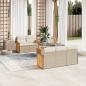 Preview: ARDEBO.de - 6-tlg. Garten-Sofagarnitur mit Kissen Beige Poly Rattan