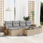 Preview: ARDEBO.de - 7-tlg. Garten-Sofagarnitur mit Kissen Beige Poly Rattan