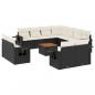 Preview: 12-tlg. Garten-Sofagarnitur mit Kissen Schwarz Poly Rattan